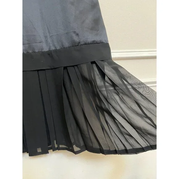 $695 3.1 Phillip Lim Women's Black Round Neck Sleeveless Silk Belt Dress Size 4 - Picture 7 of 9